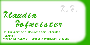 klaudia hofmeister business card